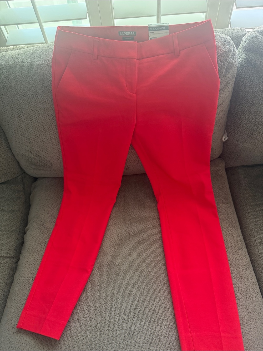 Express Red Skinny Ankle Pants